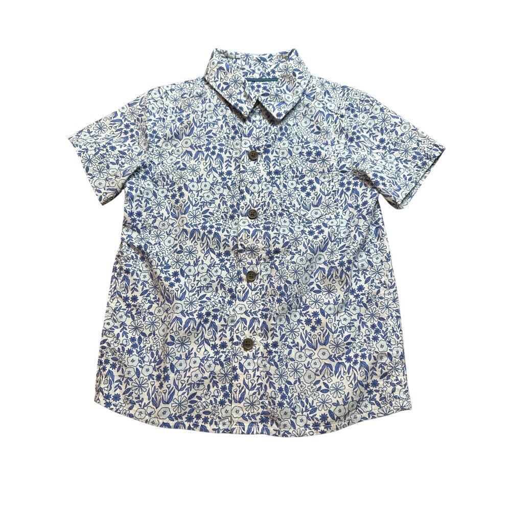 Cat & Jack Toddler Boys Pant & Shirt Set Floral Shirt Blue White Khaki Pants 2T - Picture 6 of 9